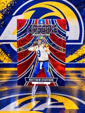 RARE Matthew Stafford Panini ROOKIES And Stars Airborne Red Lazer Card LA Rams